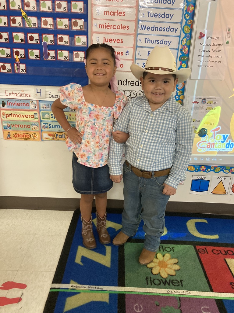 Students dressed as cowboys and cowgirls