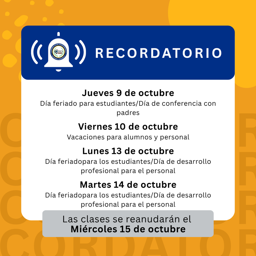 No school reminder in Spanish