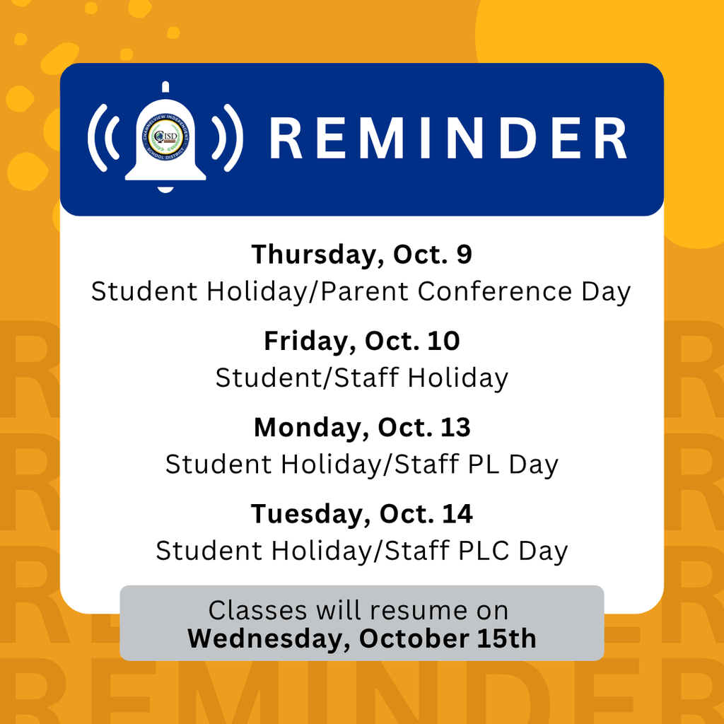 No school reminder in Eng. 