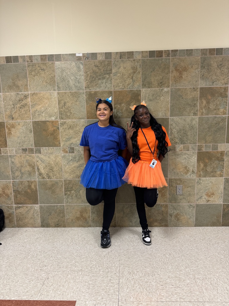 two students matching for twin day: bluey