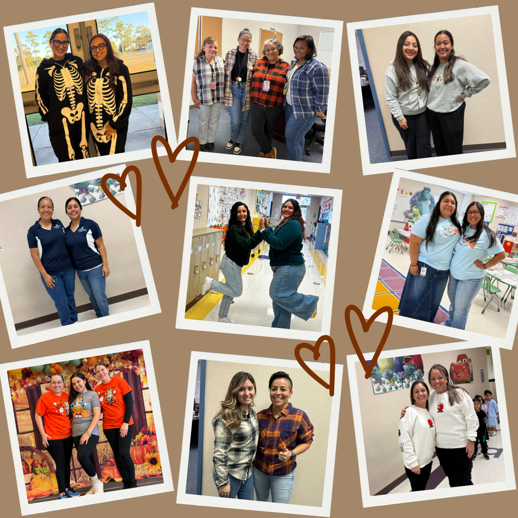 Collage of BLECC Teachers dressing up for Twin Day
