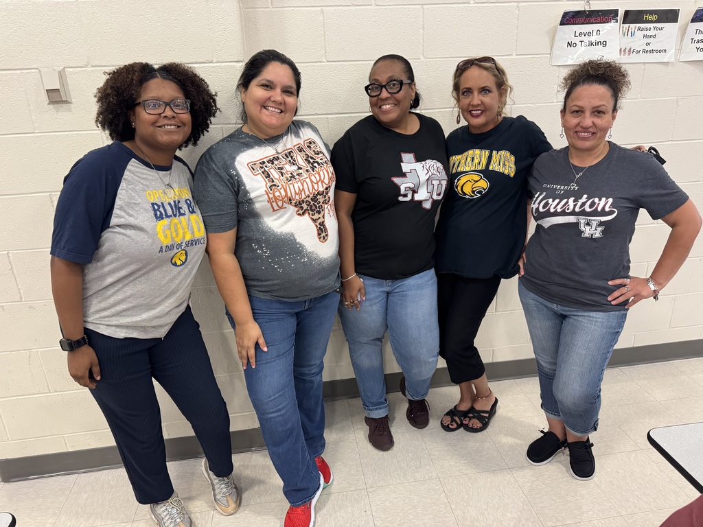 Teachers in college shirts