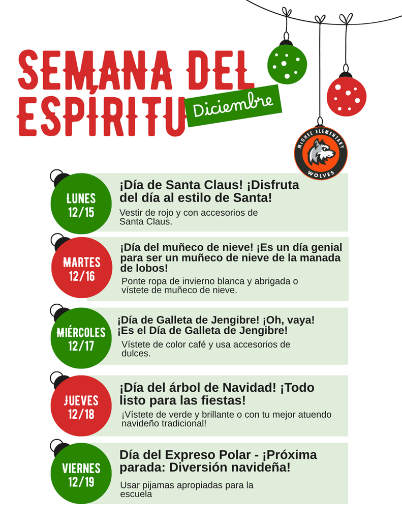 semana del espritu de diciembre