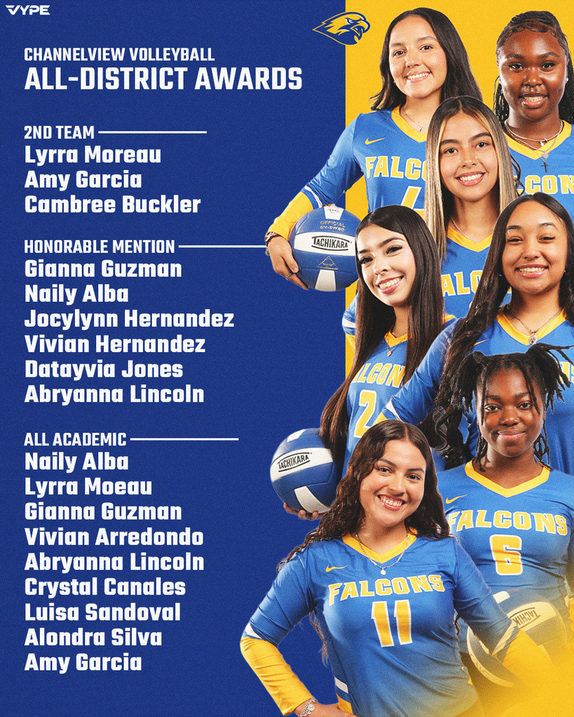 Congratulations to our 2025-2026 UIL District 23-6A Channelview HS Varsity Volleyball All-District Selections