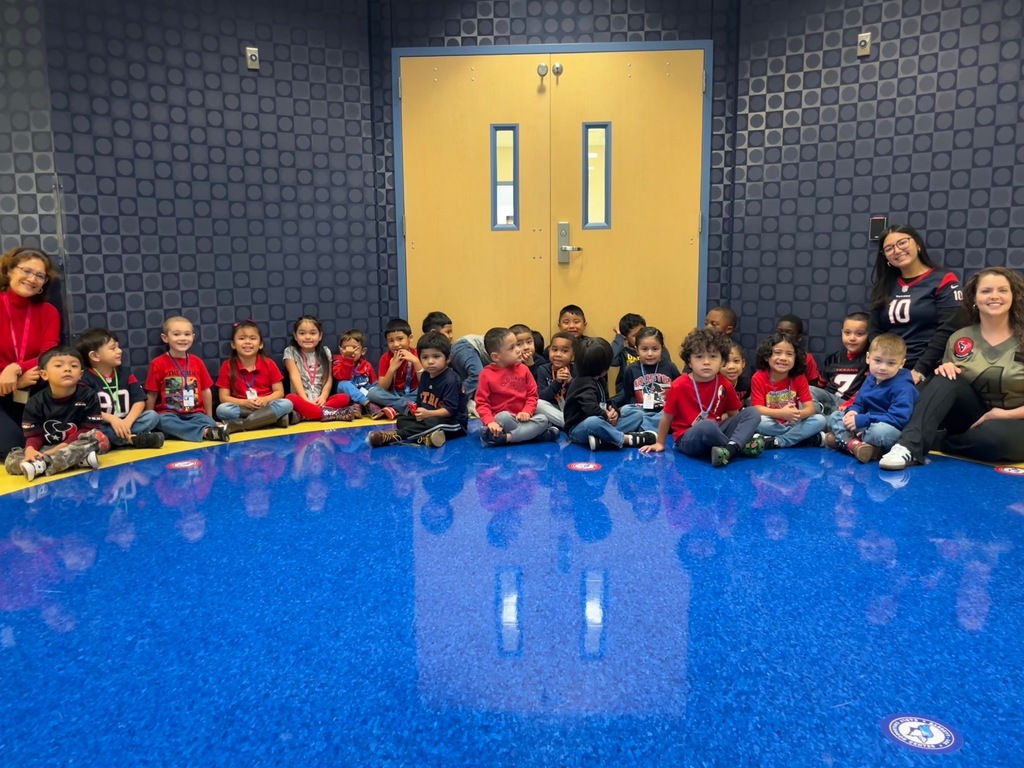 Students and Staff dressed in Texans gear to support the team in the playoffs