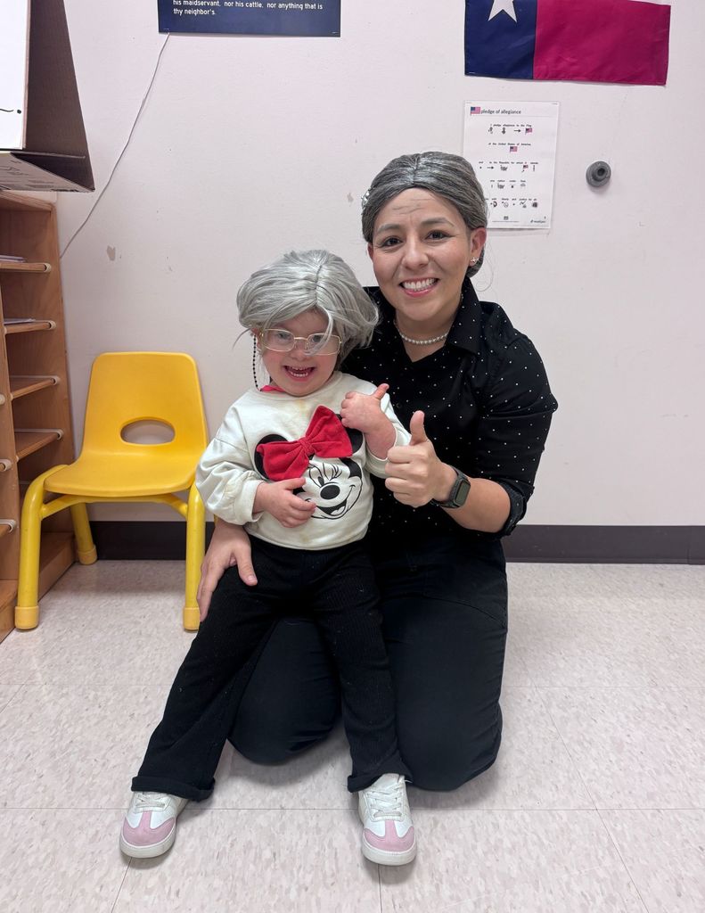 Students and staff dressed up as 100 years old for 100 days of school