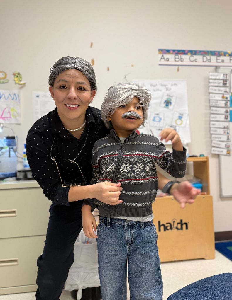 Students and staff dressed up as 100 years old for 100 days of school