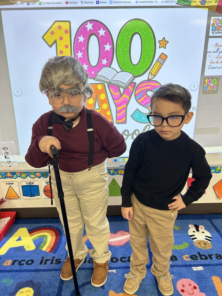 Students dressed up as 100 years old for 100 days of school