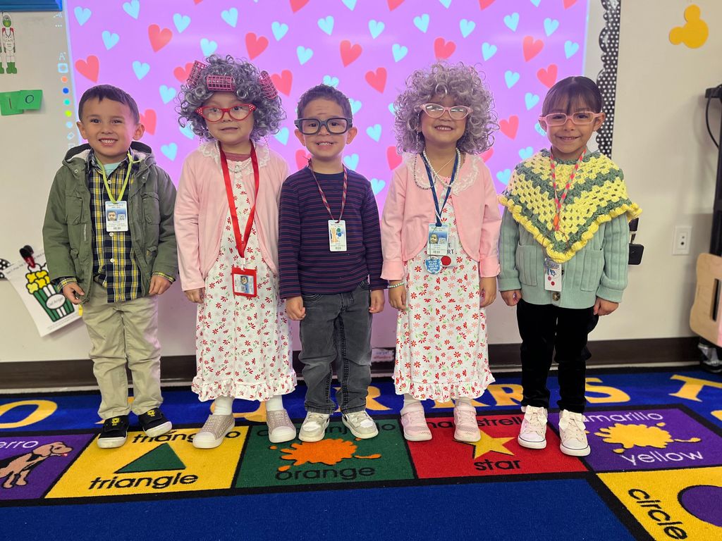 Students dressed up as 100 years old for 100 days of school