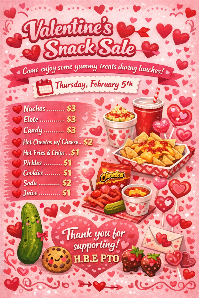 Valetine snack sale flyer