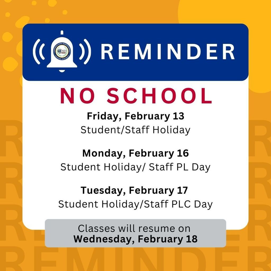 No school reminder in Eng. 