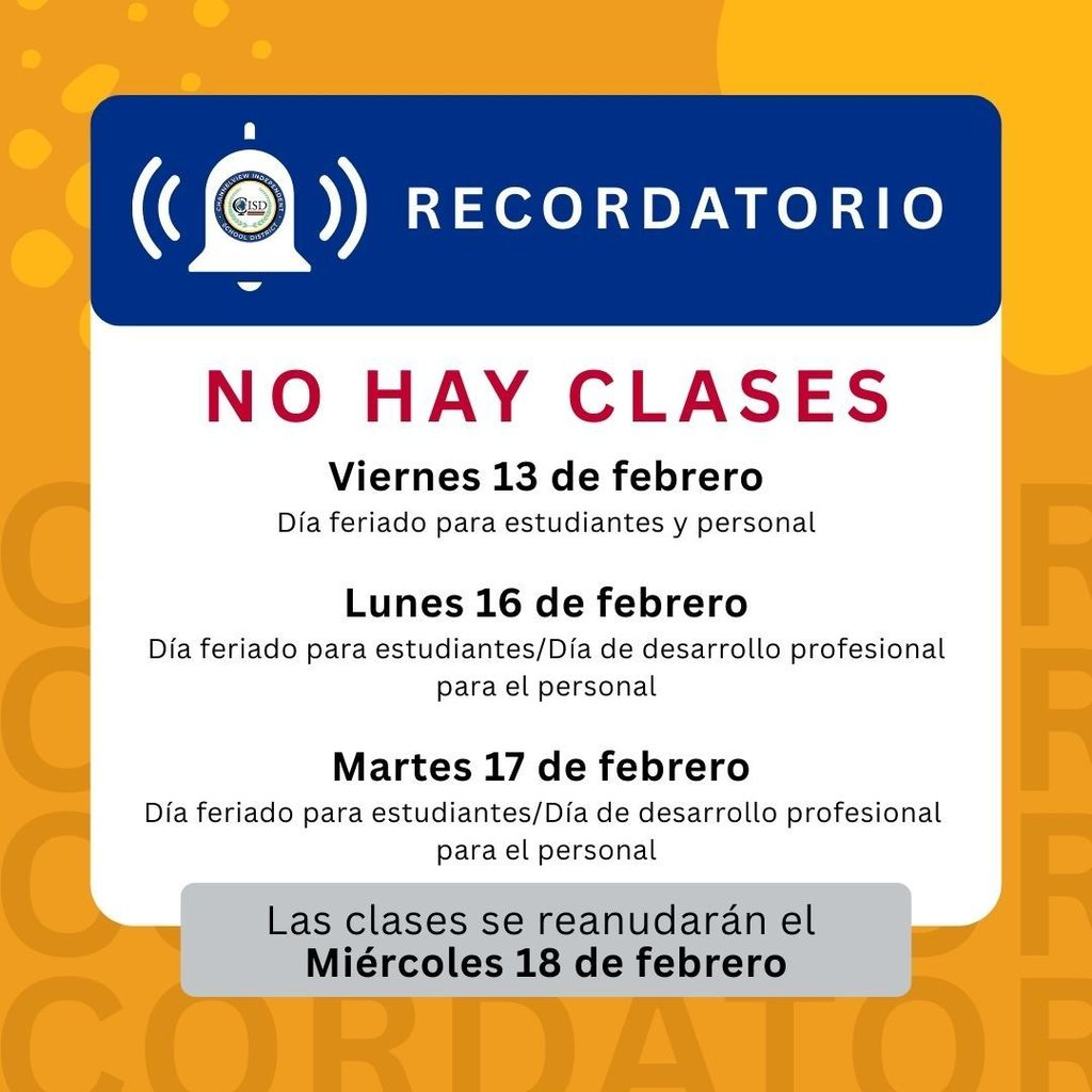 No school reminder in spanish