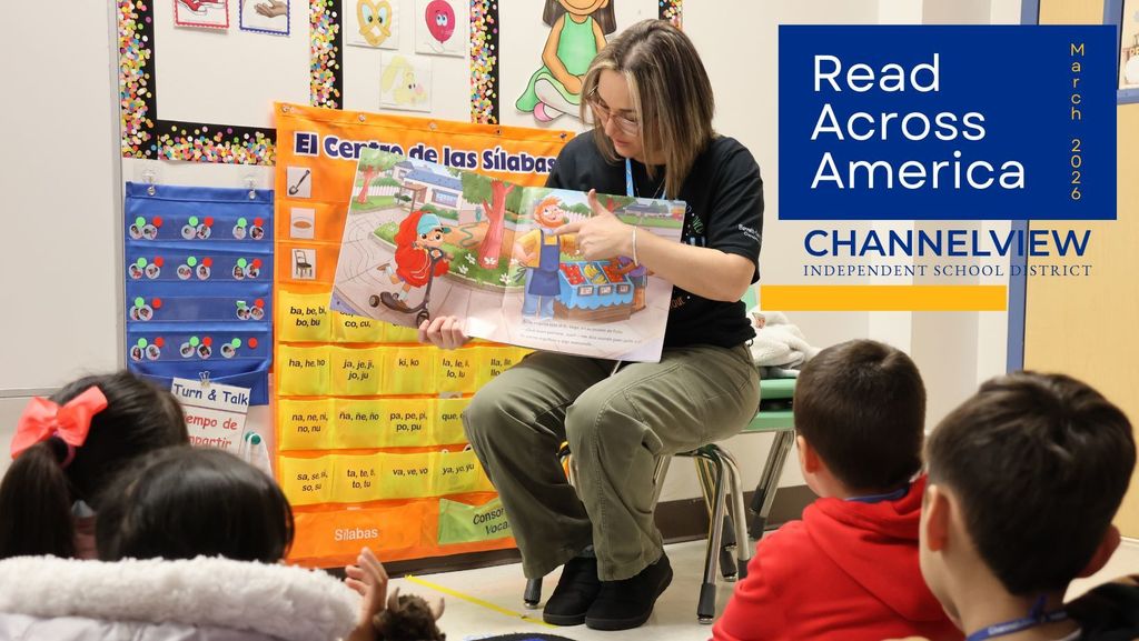 Read Across America . Teacher reading to students  at ECC