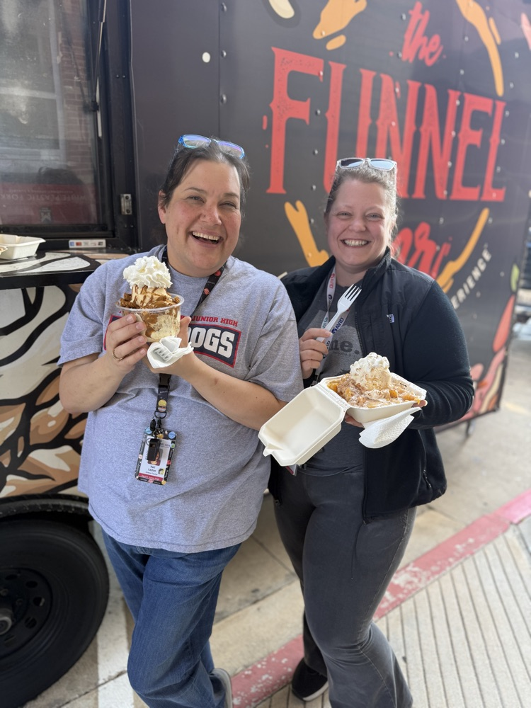 teachers enjoying their funnel cake