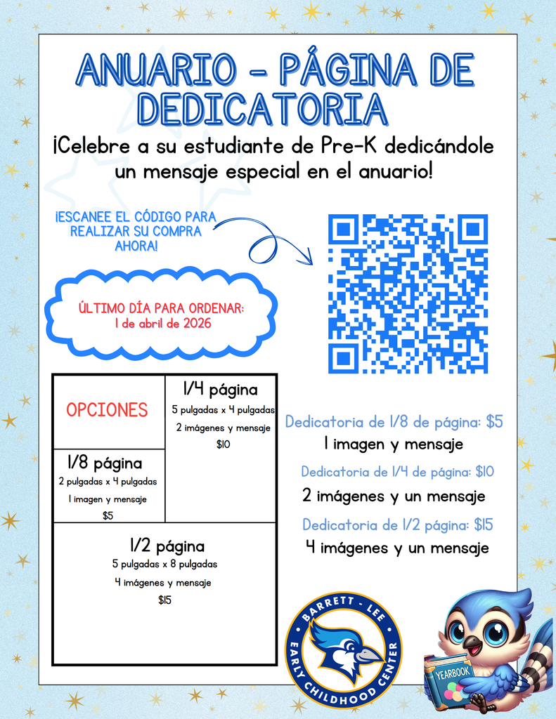 Dedication Page Flyer for the Yearbook in Spanish