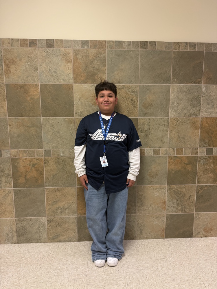 student in Astros gear