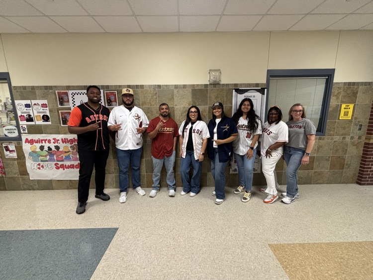 staff in Astros gear