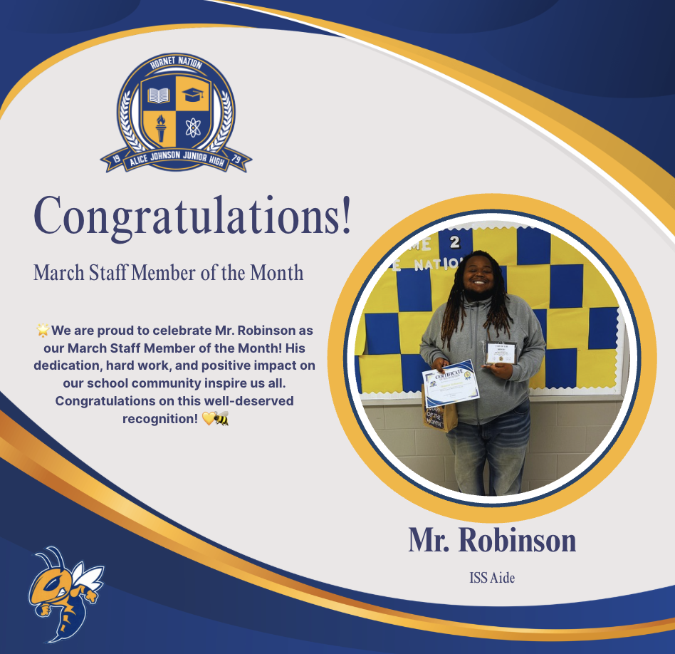 Robinson- March Staff of the Month