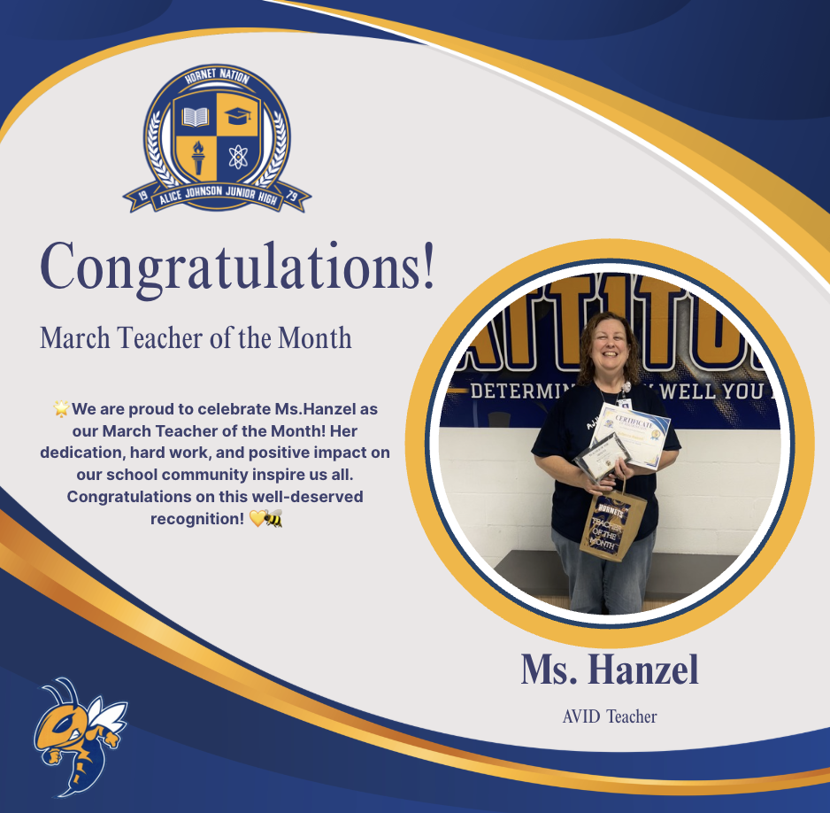 Hanzel- March Teacher of the Month
