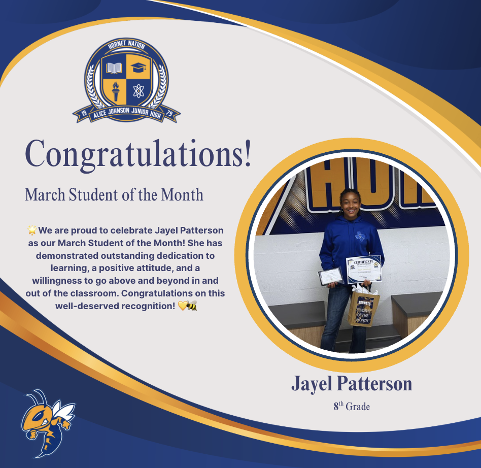 Jayel- March Student of the Month