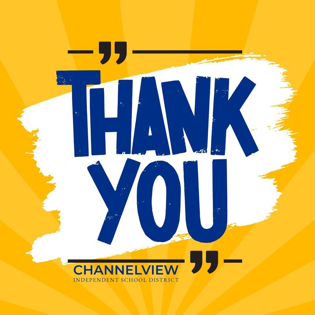 Thank You graphic from Channelview ISD