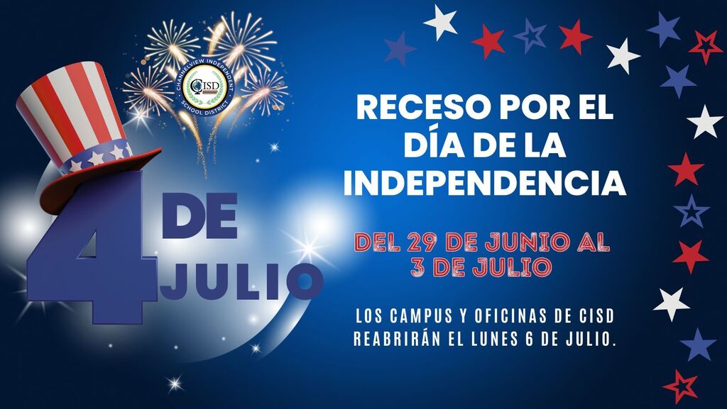 4TH of July Break Graphic in Spanish