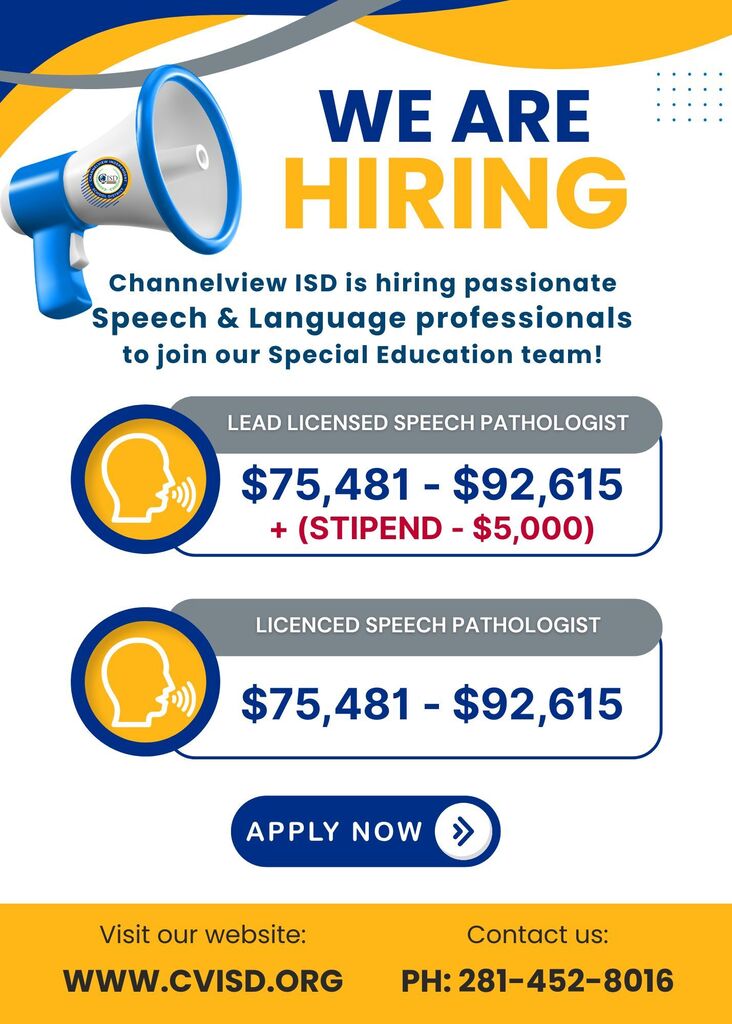 We Are Hiring Speech & Language professionals flyer