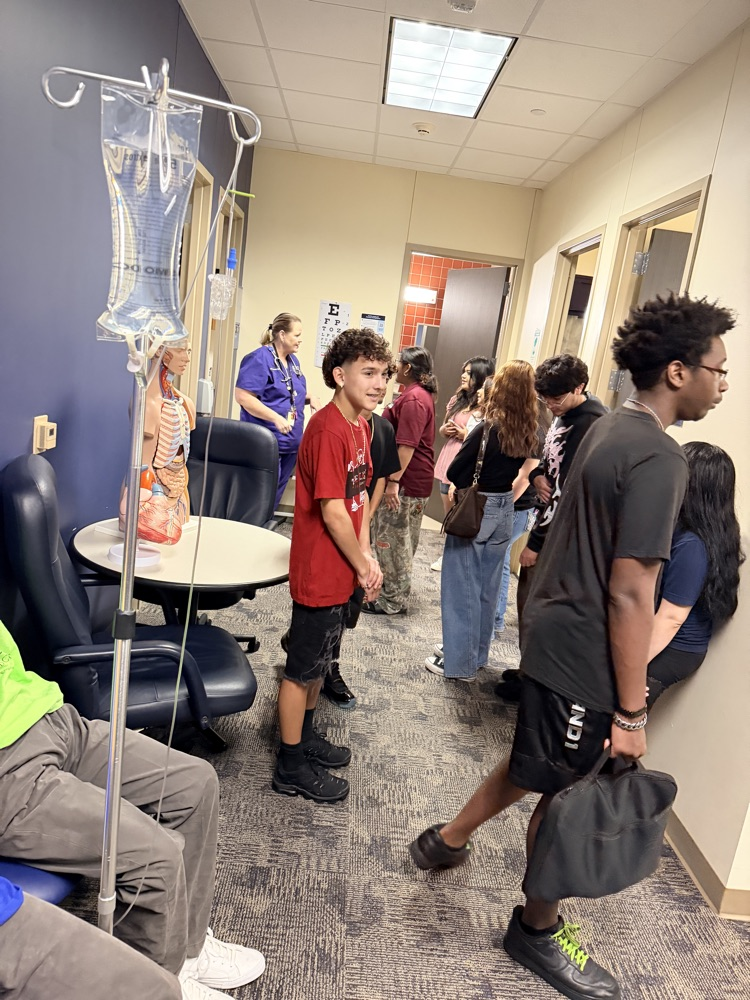 students with mannequins 