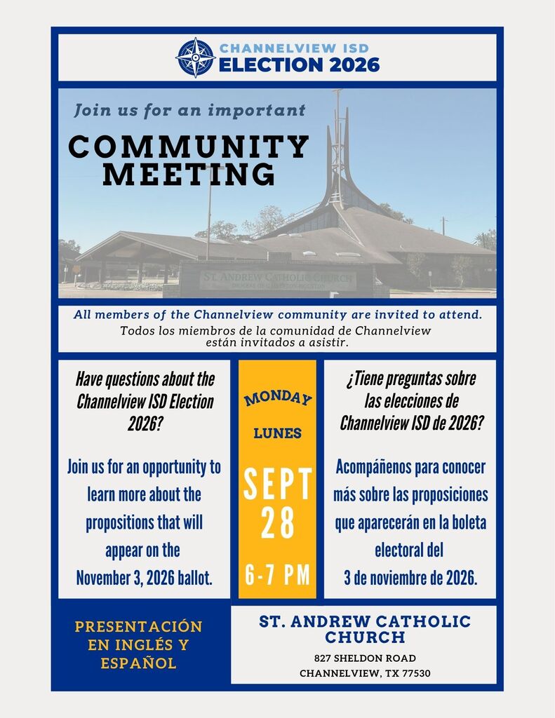 Community Meeting Happening Sept. 28. 6-7pm at St. Andrew Catholic Church