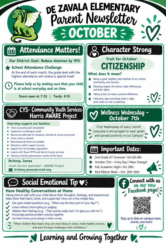 October parent newsletter