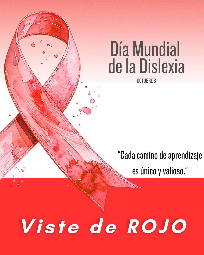 Wear red for National Dyslexia Day on October 8th (Spanish flyer)
