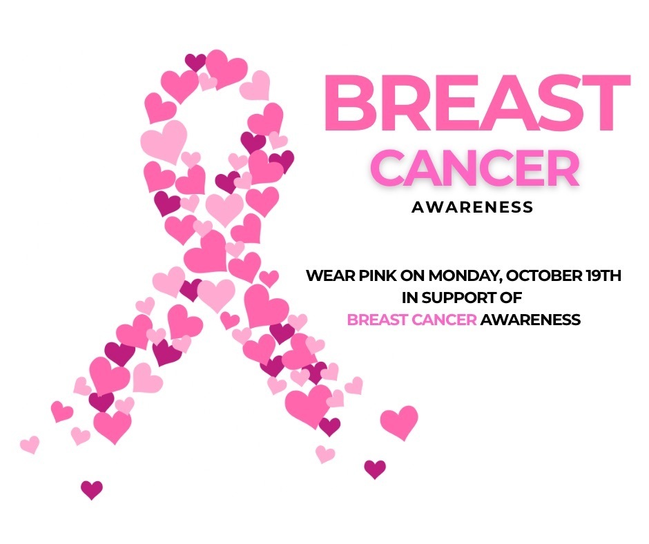 Wear pink on October 19th in support of Breast Cancer Awareness - ENG