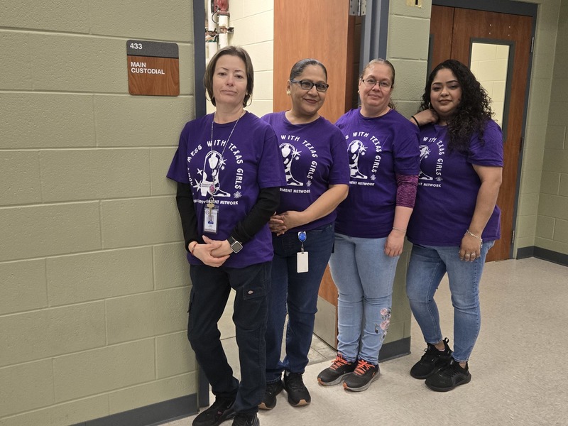 AAJH staff wearing purple shirts for Purple Up Day