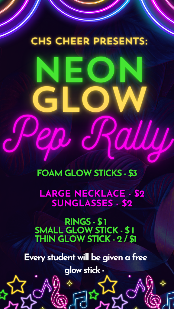 Glow in the Dark Pep Rally Flyer