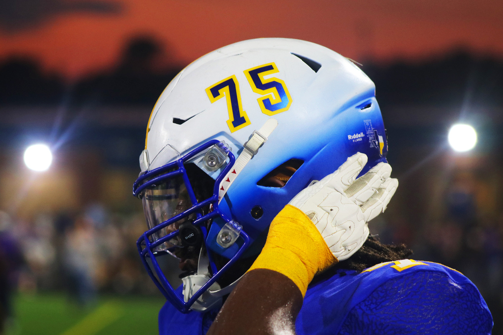 #75 football helmet