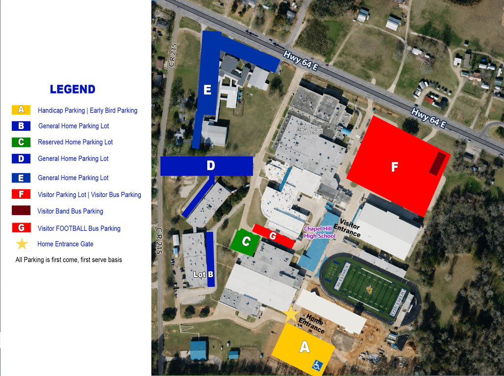 Parking map for stadium