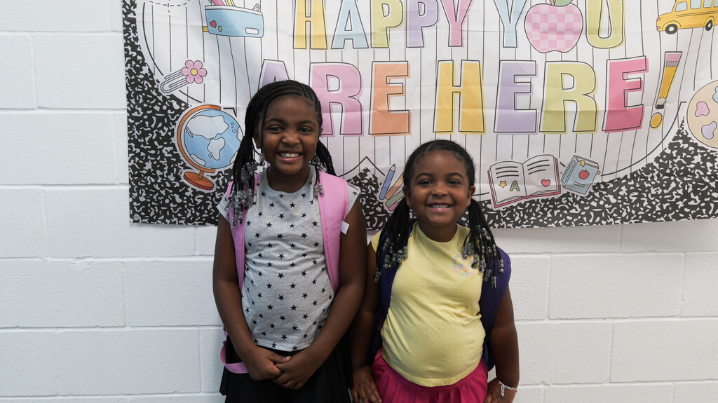 two students on the first day of school