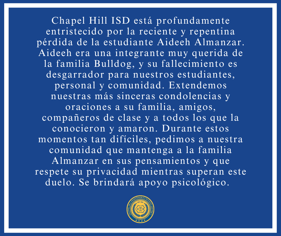 Announcement in Spanish