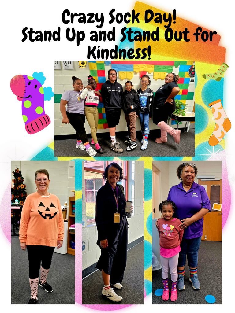 🧦 Crazy Sock Day at CCES! 🎉 Our students and staff rocked their wildest, wackiest socks to stand up and stand out for kindness! 💕 From stripes to polka dots, every step showed Panther pride and positivity! #CrazySockDay #KindnessMatters #EducateEngageEmpower #CCPSVA #VAPublicSchools