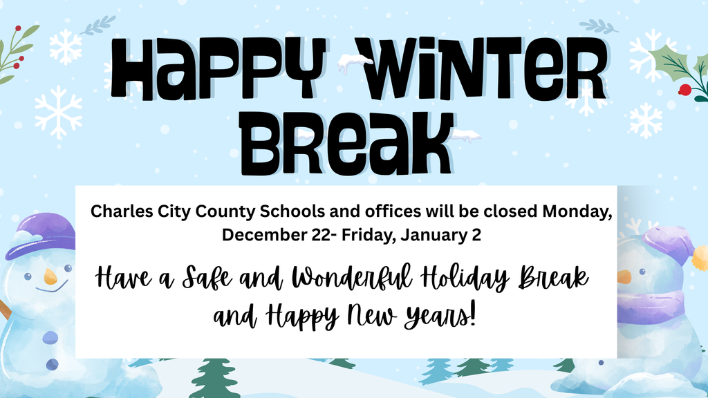 ❄️✨ Wishing our students, families, and staff a joyful holiday season and a Happy New Year! 🎉 Schools and offices will be closed for Winter Break from Dec. 22–Jan. 2. Enjoy time to rest, recharge, and celebrate safely. We’ll see you in the new year! 🎄🎆