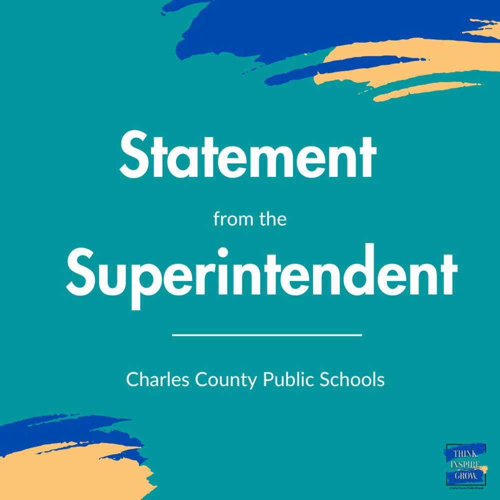 blue background with words statement from the superintendent
