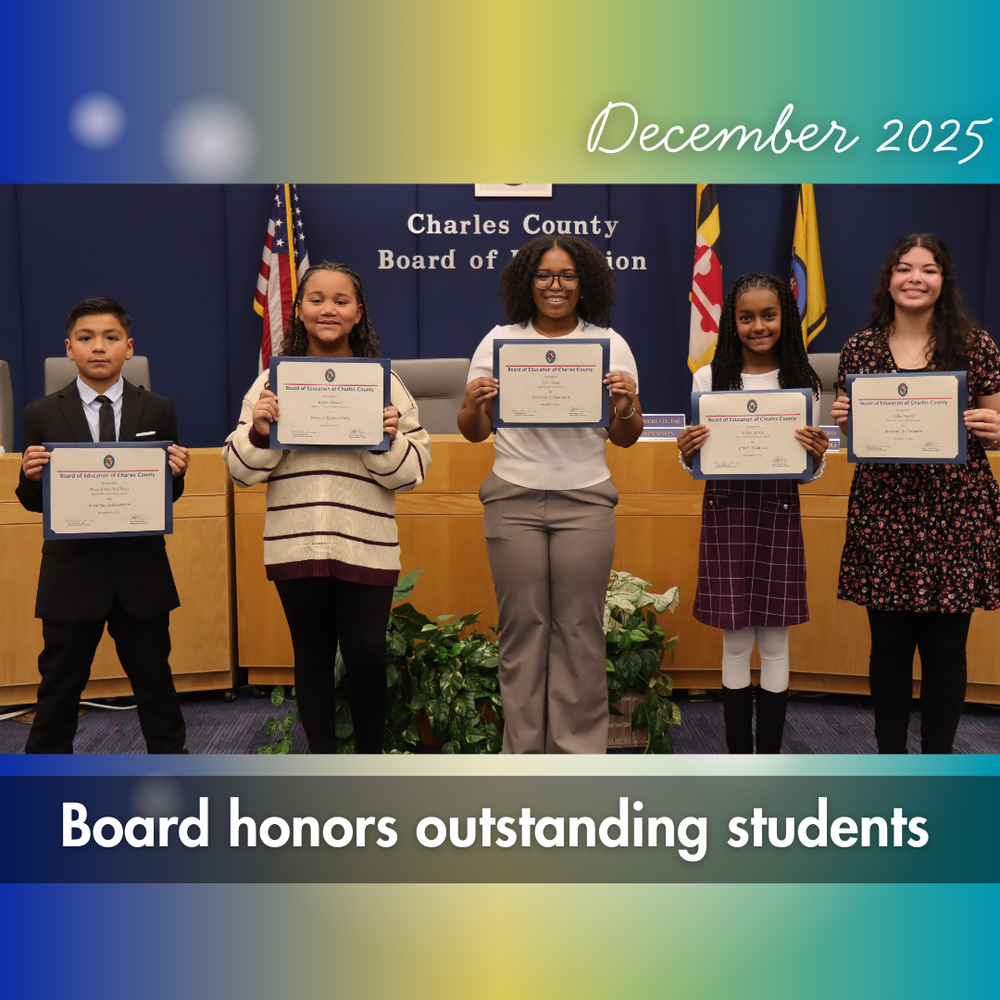 five students recieving awards