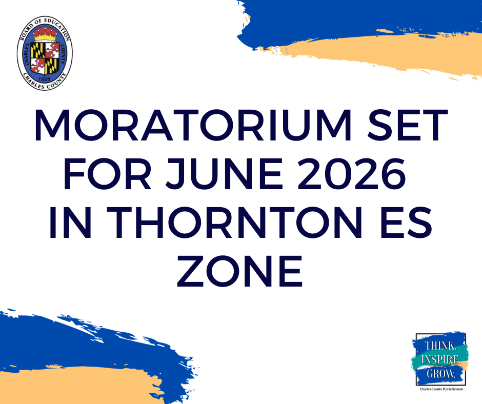 white background with the words "moratorium set for june 2026 in the thornton es zone"