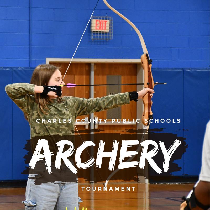a student holding a drawn bow