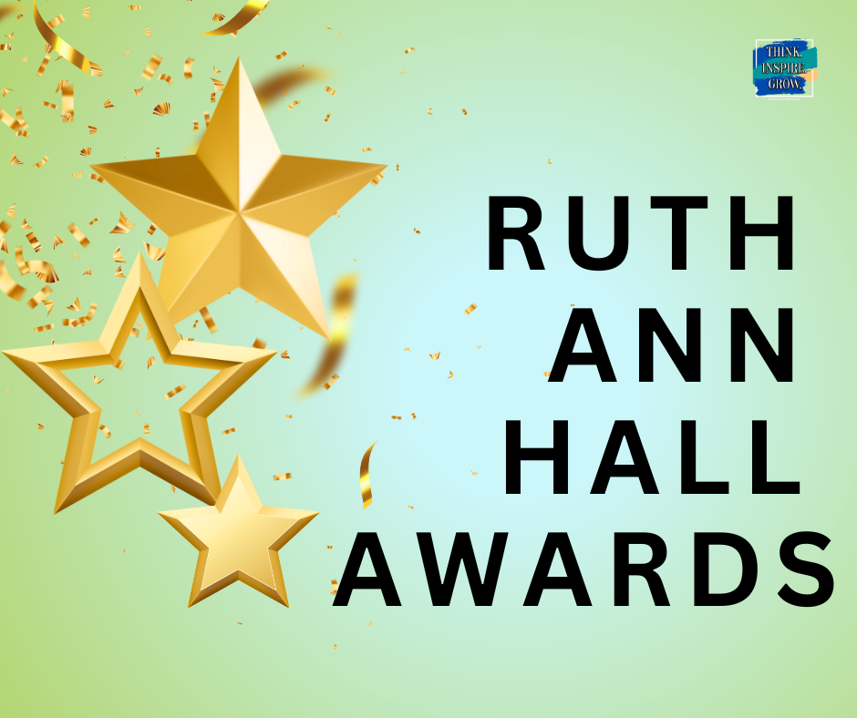 image of stars with the words ruth ann hall awards