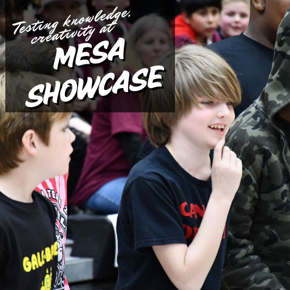 two students participating at the mesa showcase