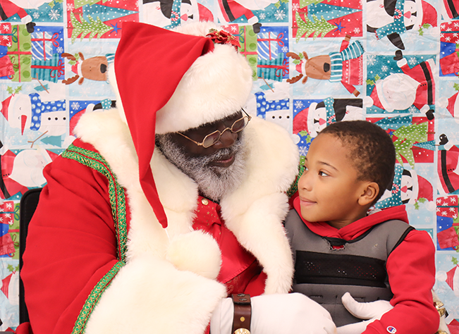 santa with young boy