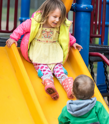 children playing on playground