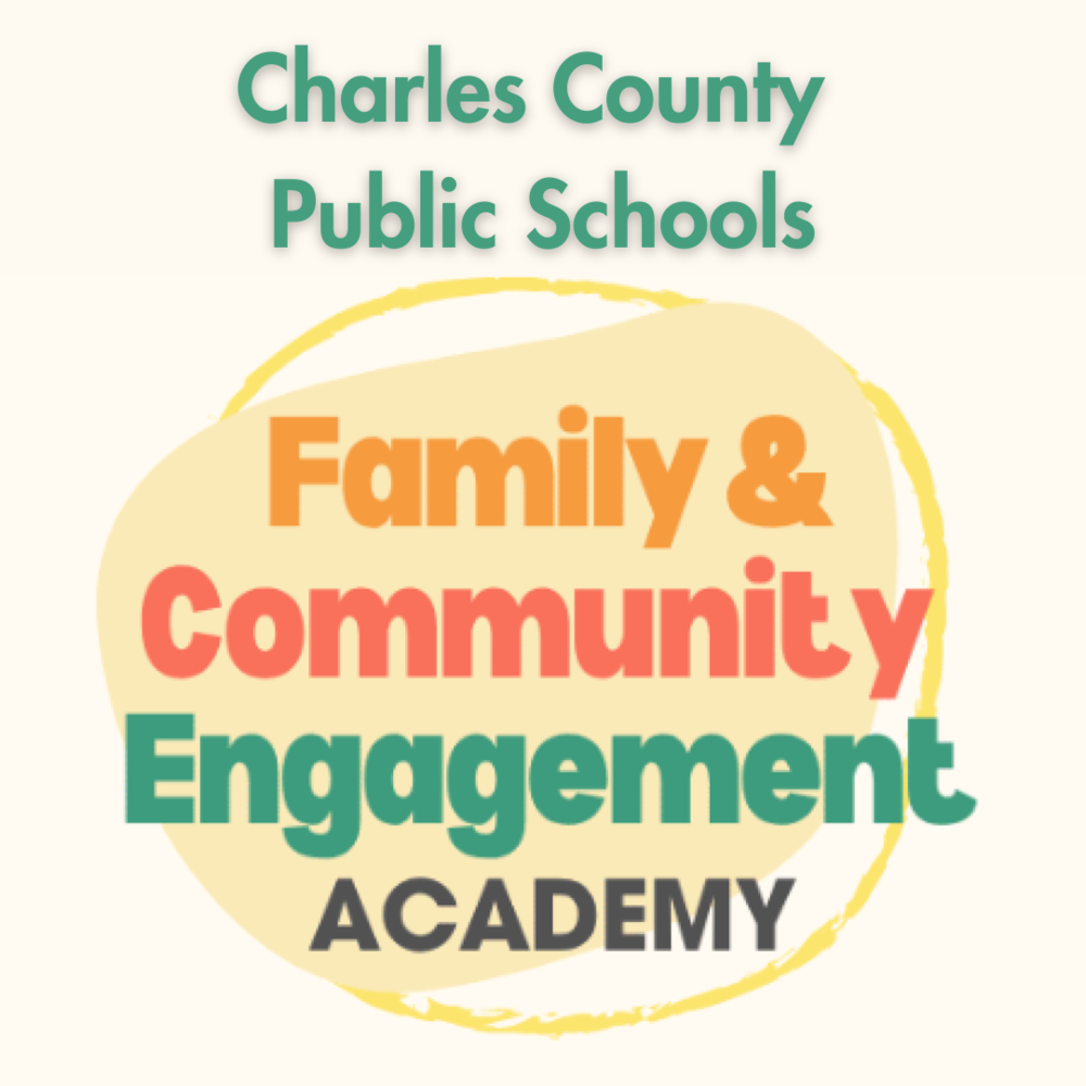 yellow background with words family and community engagement academy