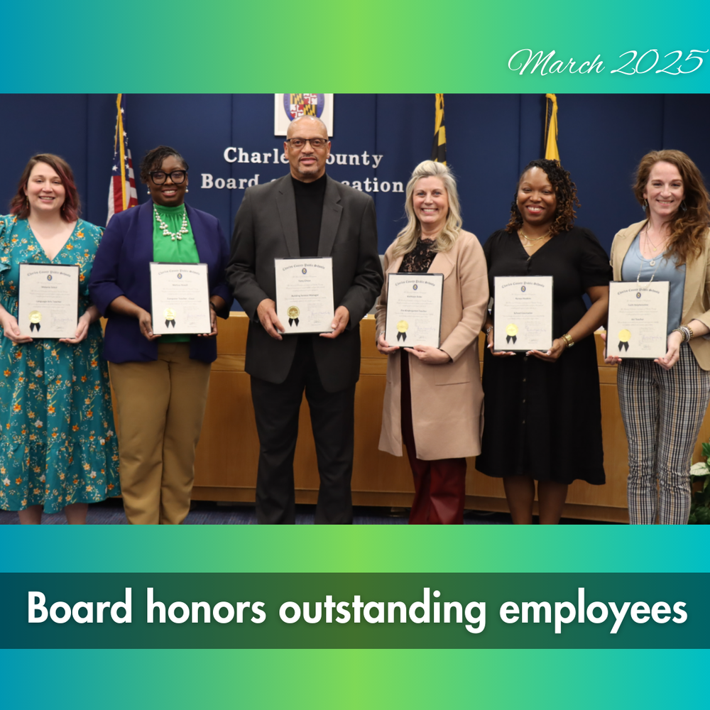 six staff members receiving awards
